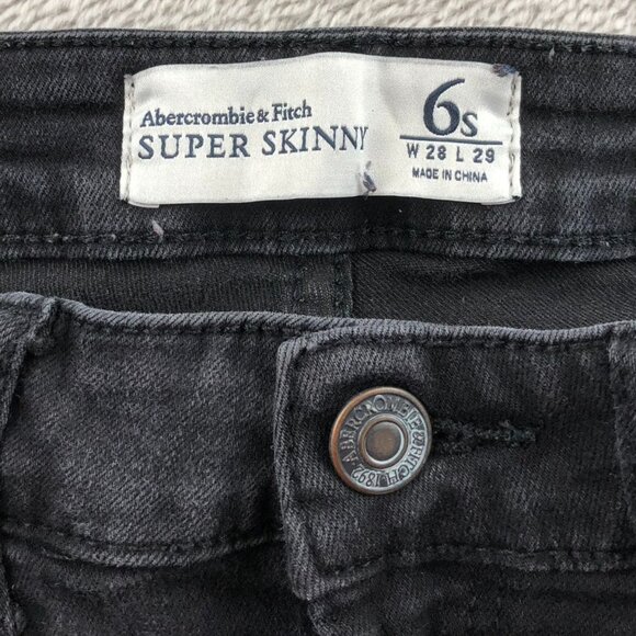 Abercrombie & Fitch Womens Jeans Size 6S Super Skinny Black Denim Casual Ankle - Picture 3 of 16